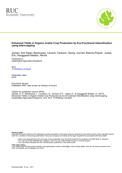 Enhanced Yields in Organic Arable Crop Production by