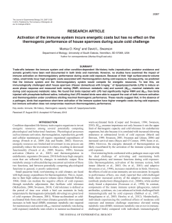 Activation of the immune system incurs energetic costs but has no