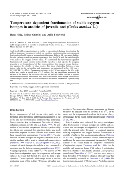 Temperature-dependent fractionation of stable oxygen isotopes in