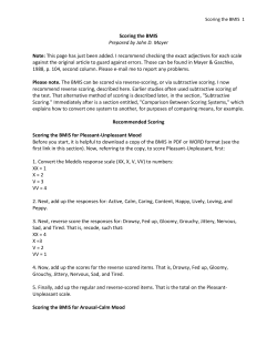 Technical supplement for BMIS scoring
