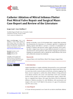 Catheter Ablation of Mitral Isthmus Flutter Post Mitral Valve Repair