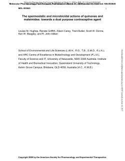 The spermostatic and microbicidal actions of quinones and