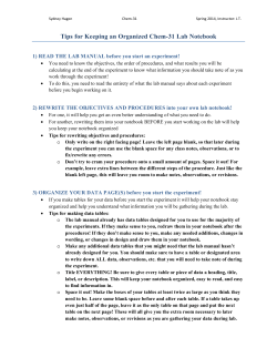 Tips for Keeping an Organized Chem