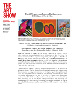 The ADAA Announces Program Highlights at the