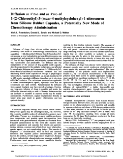 Diffusion in Vitro and in Vivo of l-(2-ChloroethyI)-3-(ira&Acirc;&laquo;s