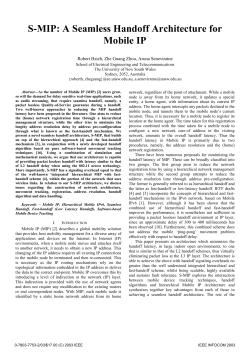 S-MIP: A Seamless Handoff Architecture for Mobile IP