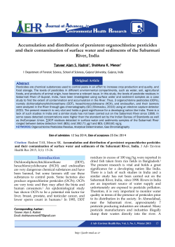 Accumulation and distribution of persistent organochlorine