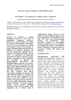 Nucleic acid aptamers against proteases