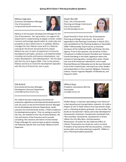 Spring 2014 Citizen`s Planning Academy Speakers 1 Melissa