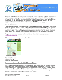 BWDSB Premier AT Home info for parents updated October 2013