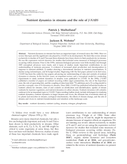 Nutrient dynamics in streams and the role of J-NABS