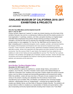 OMCA`s 2016&ndash;2017 exhibition schedule (Updated November 2, 2016)