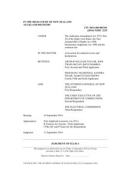 IN THE HIGH COURT OF NEW ZEALAND AUCKLAND REGISTRY