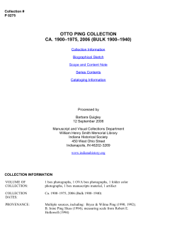 otto ping collection ca. 1900-1975, 2006