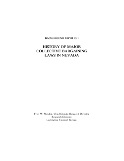 History of Major Collective Bargaining Laws in Nevada: Background