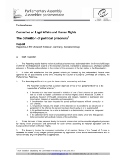 The definition of political prisoners