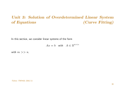 Unit 3: Solution of Overdetermined Linear System of Equations