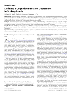BRIEF REPORT Defining a Cognitive Function Decrement in