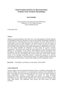 Social Capital and Post-war Reconstruction: Evidence from Northern