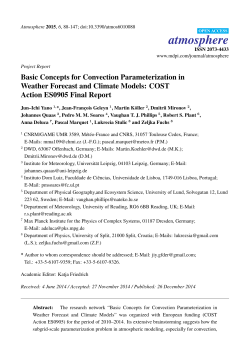Basic concepts for convection parameterization in - Qucosa