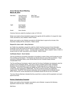 Arson Review Board Meeting March 26, 2014