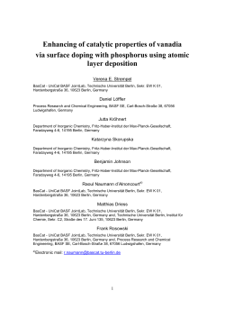 Enhancing of catalytic properties of vanadia via surface
