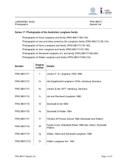 LANGHANS, family PRG 880/17 Photographs Special List Series 17