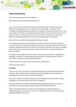 Cultural Sensitivity