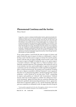 Phenomenal Continua and the Sorites