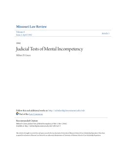 Judicial Tests of Mental Incompetency