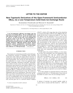 LETTER TO THE EDITOR: New Topotactic