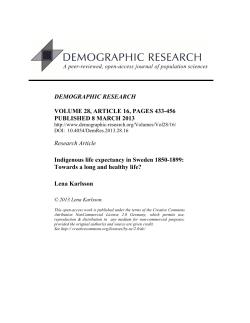 Indigenous life expectancy in Sweden 1850-1899