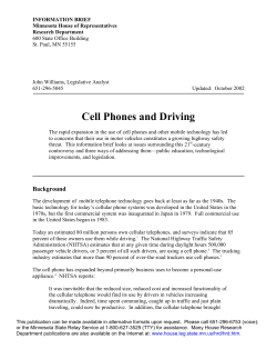 Cell Phones and Driving - Minnesota House of Representatives