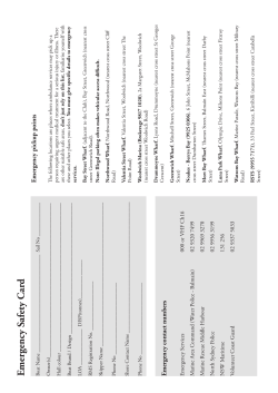 E mergency Safety C ard