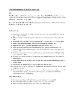 Common Rape Myths and the Questions to Test Them: Key: (PLF