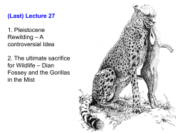 (Last) Lecture 27 1. Pleistocene Rewilding – A controversial Idea 2