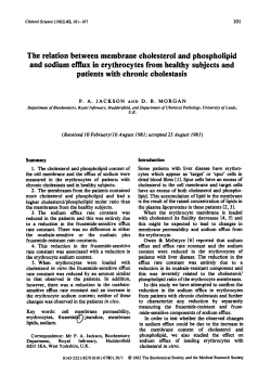 The Relation between Membrane Cholesterol and