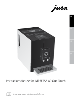 Instructions for use for IMPRESSA A9 One Touch