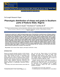 Phenotypic distribution of sheep and goats in Southern parts of