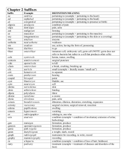 Chapter 2 Suffixes alphabetical