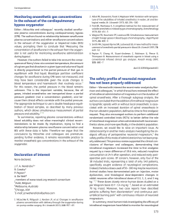 Monitoring anaesthetic gas concentrations in the exhaust of the