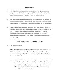 INTRODUCTION 1. The alleged offences arose as a result of a