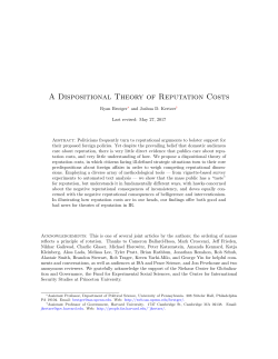 A Dispositional Theory of Reputation Costs