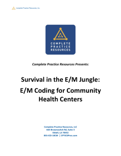 E/M Coding for Community Health Centers