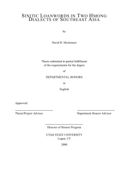 sinitic loanwords in two hmong dialects of southeast asia
