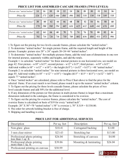 Price List - ET Frame Factory