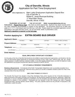 City of Danville, Illinois _____FOR OFFICE USE _____