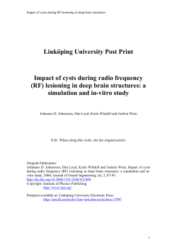 Impact of Cystic Cavities during Radio Frequency (RF) Lesioning in