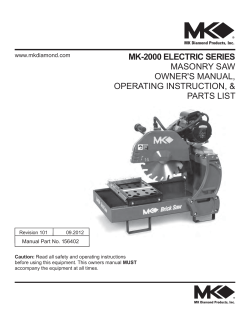 Parts List MK MK-2001SV Saw