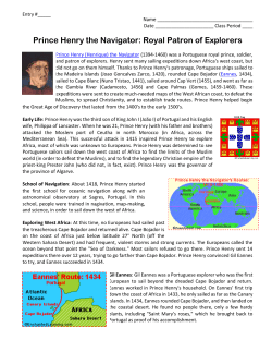 Prince Henry the Navigator: Royal Patron of Explorers